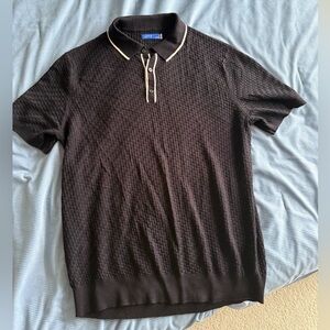 Apt. 9 Textured Knit Polo – Black – Elevated Smart Casual -XL
